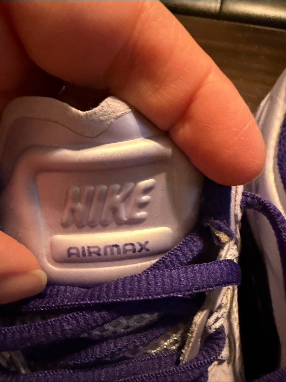 Nike Women’s White and Purple Air Max Athletic Sneakers - Picture 4 of 6